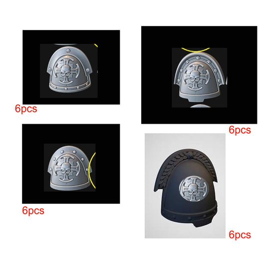 #B 24pcs unpainted  shoulder pauldrons for joytoy warhammer 3.7 body figure