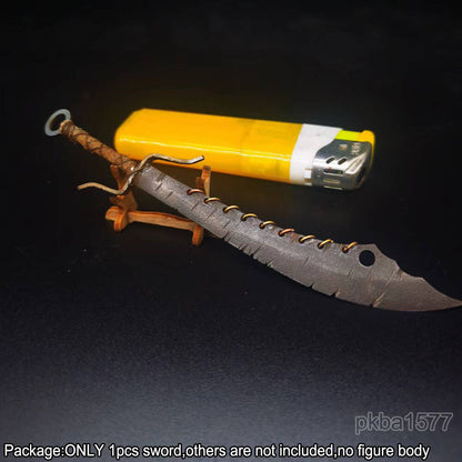 【PRE-ORDER】Handmade 1/18 Metal War-damaged Nine Ring Knife Sword Weapon For 3.75'' Figure