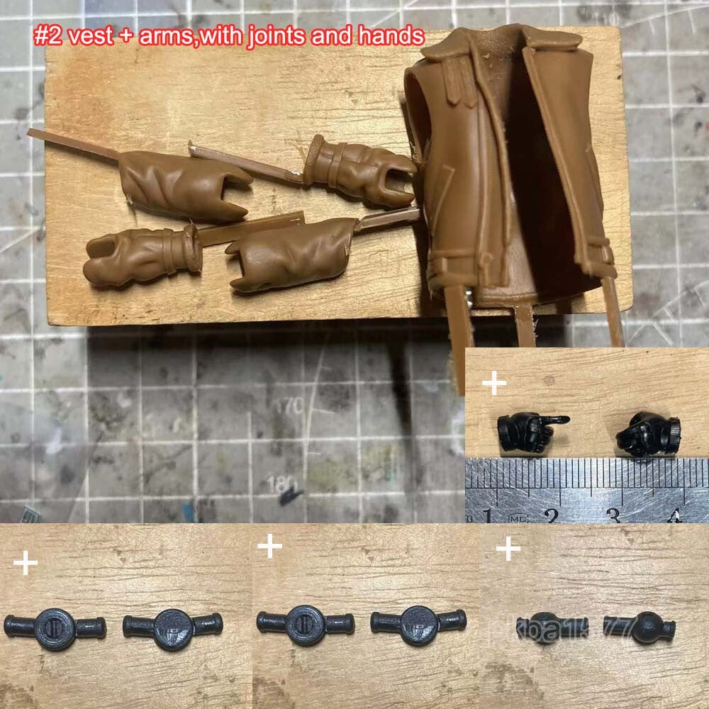 Unpainted 1/18 Scale Coat Vest Arms Replacement For DIY 3.75" Action Figure