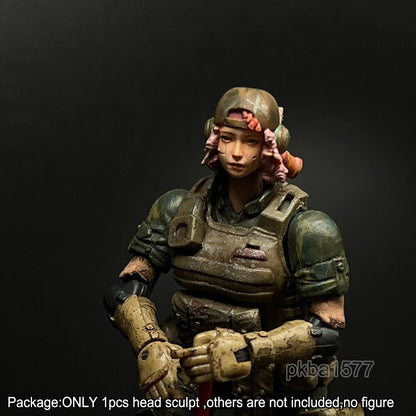 【PRE-ORDER】NEW Premium 1/18 Female Head Sculpt Soldier Head For 3.75" Joytoy Action Figure