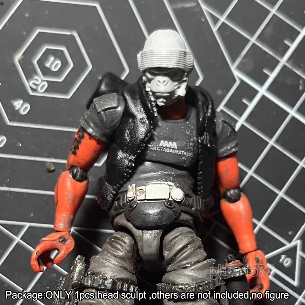 Unpainted 1/18 Man Head Sculpt Model For 3.75" Acid Rain Joytoy Action Figure