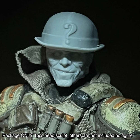 Unpainted 1/18 Man Head Sculpt w Hat Model For 3.75'' Acid Rain Joytoy Figure
