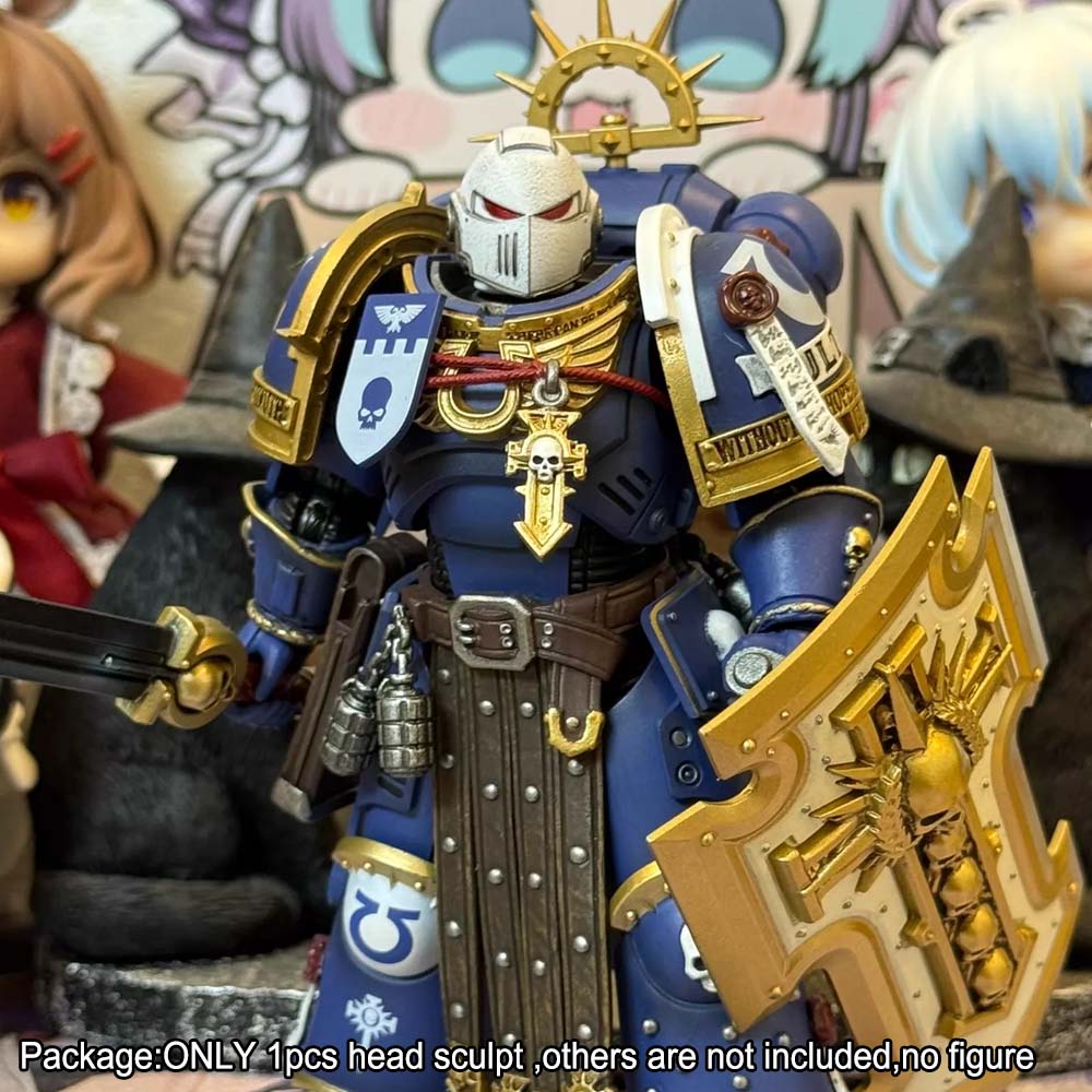 【PRE-ORDER】#B Premium Painted Man Head Sculpt For Joytoy Warhammer 40k White Veteran Secret Level Figure