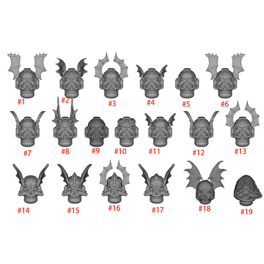 【PRE-ORDER】#B Single Unpainted Head Sculpt Helmet For DIY Joytoy warhammer 40K Night Raptor Figure