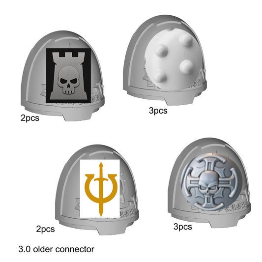10pcs unpainted  custom shoulder pauldrons for joytoy warhammer 3.0 body figure