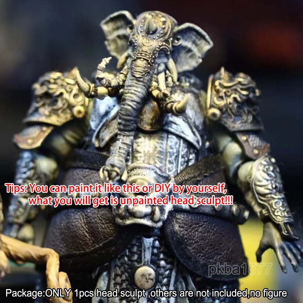 Unpainted 1/18 Elephant Animal Head Sculpt For 3.75'' Figures Acid Rain Joytoy