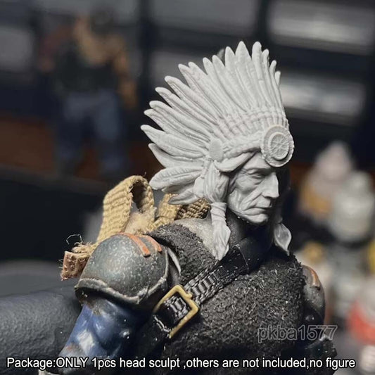 Unpainted 1/18 Chief Man Head Sculpt For 3.75'' Acid Rain Joytoy Action Figure