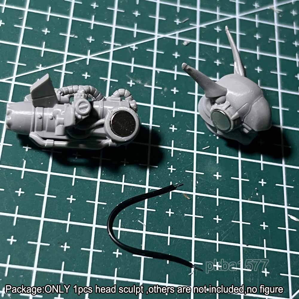 Unpainted 1/18 Man Head Sculpt with Shoulder Gun For DIY 3.75'' Action Figure