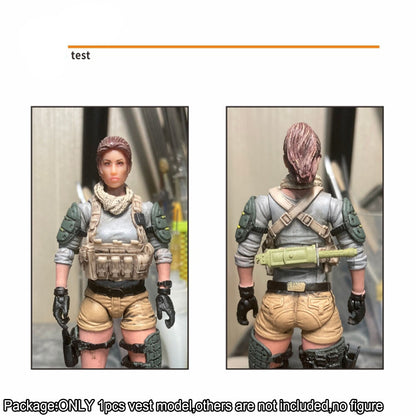 1/18 Female Soldier Gilet Vest Model For 3.75" Joytoy Planet Green Valley Figure