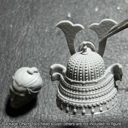 Unpainted 1/18 Warrior Man w Hat Head Sculpt Helmet Head Model For 3.75'' Figure