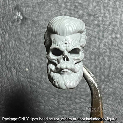 Unpainted 1/18 Skull Captain Man Head Sculpt Hat Head For 3.75'' Action Figure