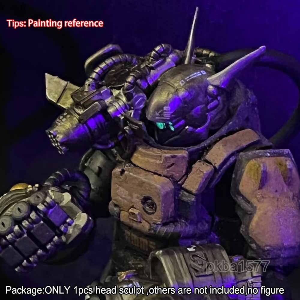 Unpainted 1/18 Man Head Sculpt with Shoulder Gun For DIY 3.75'' Action Figure