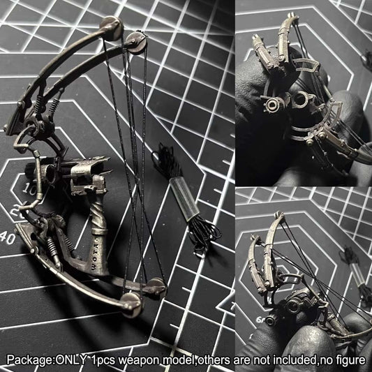 Handmade Metal 1/18 Bow Weapon Model For 3.75'' Action Figure Accessory