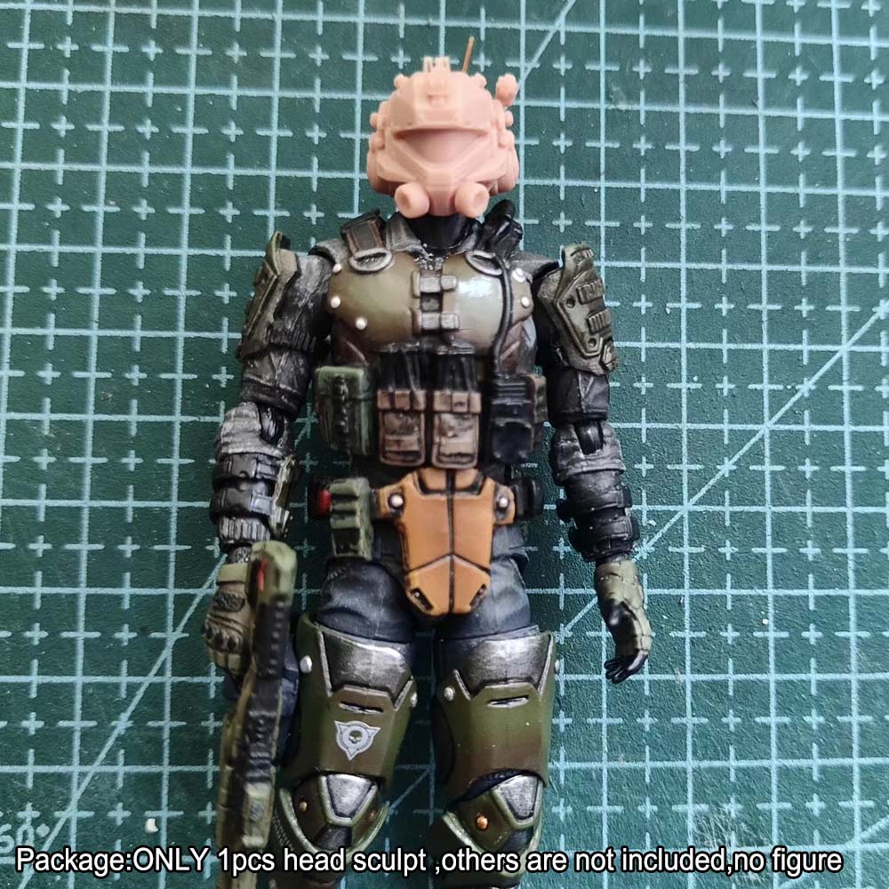 Unpainted 1/12 Blank Man Helmet Head Sculpt Model For 6" SHF Action Figure