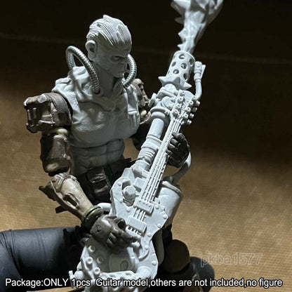 Unpainted 1/18 Punk Guitar Model For 3.75'' Acid Rain Joytoy Action Figure