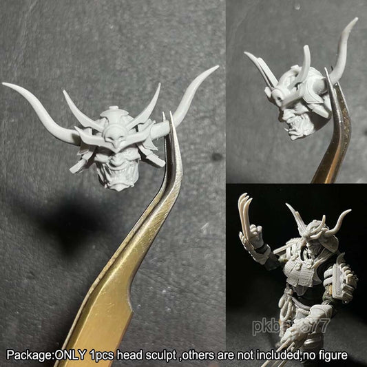Unpainted 1/18 Warrior Soldier Male Head Sculpt Helmet Head For 3.75'' Figure