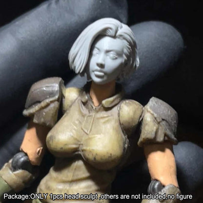 Unpainted 1/18 Female Head Sculpt Model For DIY 3.75'' Acid Rain Joytoy Figure
