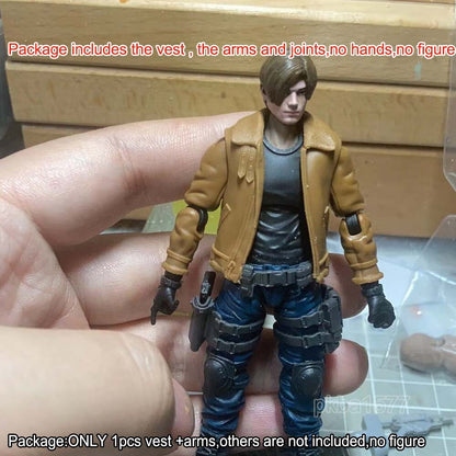Unpainted 1/18 Scale Coat Vest Arms Replacement For DIY 3.75" Action Figure