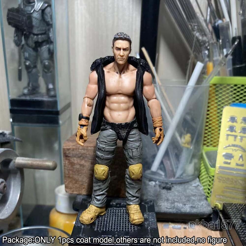 Black 1/18 Sleeveless Vest Waistcoat Coat Model For 3.75 Action Soldier Figure
