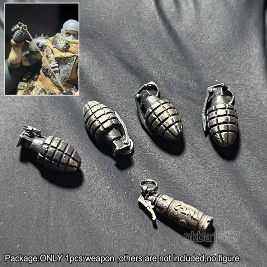Punk Cool 1/18 5pcs Metal Grenades Weapon Model For 3.75'' Action Figures