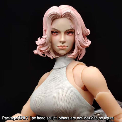 PRE-ORDER Premium 1/12 Female Head Sculpt For DIY 6'' Romankey x cowl Action Figure