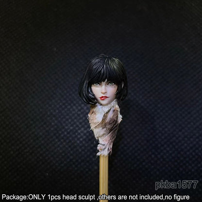 【PRE-ORDER】Premium 1/18 Black Hair Beauty Soldier Head Sculpt Female Head For 3.75" Figure