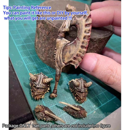 Unpainted 1/18 Lion Head Sculpt Knife Shoulder Arm Covers For 3.75'' Figure