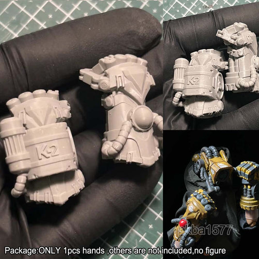 Unpainted 1/12 Mechanical Fist Hands Model For DIY 6" Notaman Action Figure