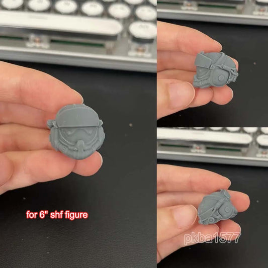 Unpainted 1/12 Cyberpunk Man Head Sculpt Soldier Head For 6" SHF Action Figure