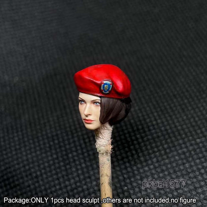 【PRE-ORDER】Premium 1/18 Red Hat Girl Head Sculpt Female Head Model For 3.75" Action Figure