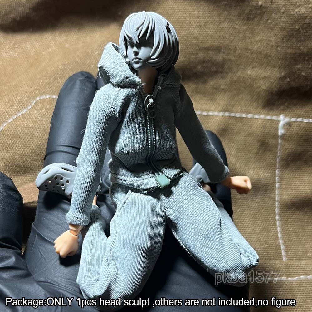 Unpainted 1/12 Female Girl Head Sculpt Model For 6" romankey Action Figure