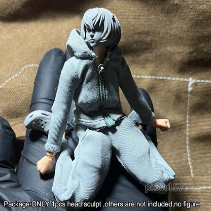 Unpainted 1/12 Female Girl Head Sculpt Model For 6" romankey Action Figure