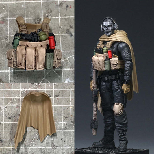 Pre-sale Premium 1/18 3.75" Vest Cloak Ghost Figure Head Sculpt Weapon Headphone