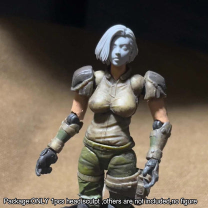 Unpainted 1/18 Female Head Sculpt Model For DIY 3.75'' Acid Rain Joytoy Figure