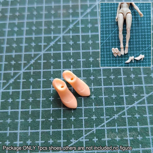 Unpainted 1/18 Skin Color High Heels Shoes For 3.75'' planet green valley Figure