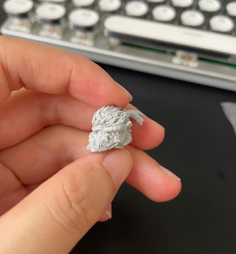 Single Unpainted 1/18 Monkey Head Sculpt Model For 3.75" Figure Joytoy Acid Rain