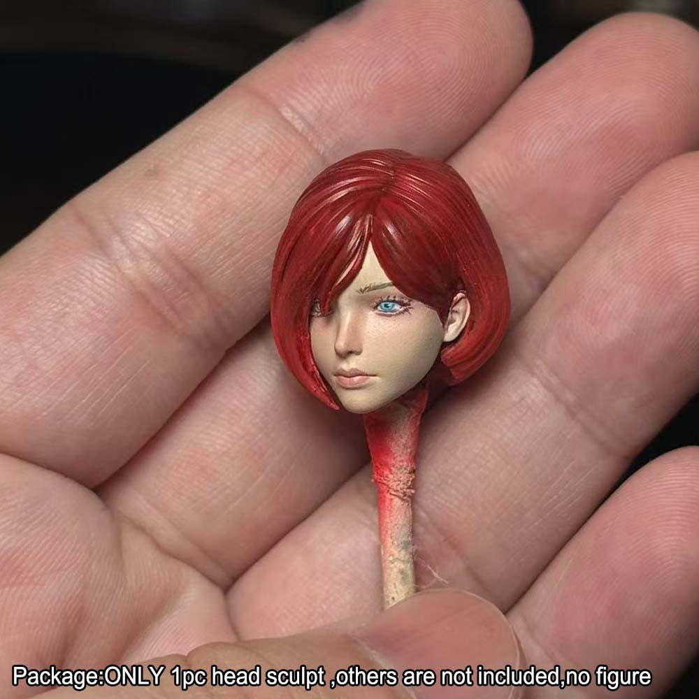 【PRE-ORDER】Premium Painted 1/12 Red Hair Lady Female Head Sculpt Model For 6" Nottaa Figure