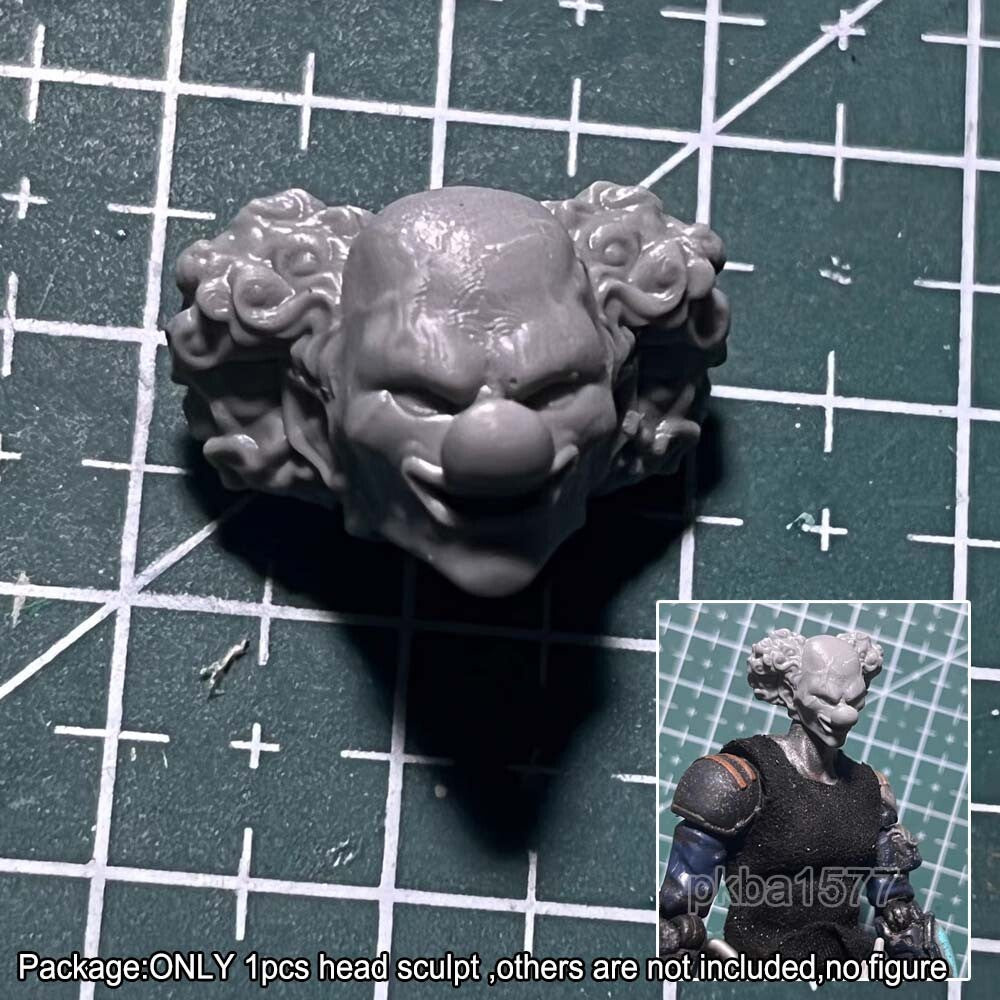 Unpainted 1/18 Smile Man Head Sculpt Head Model For DIY 3.75'' Action Figure