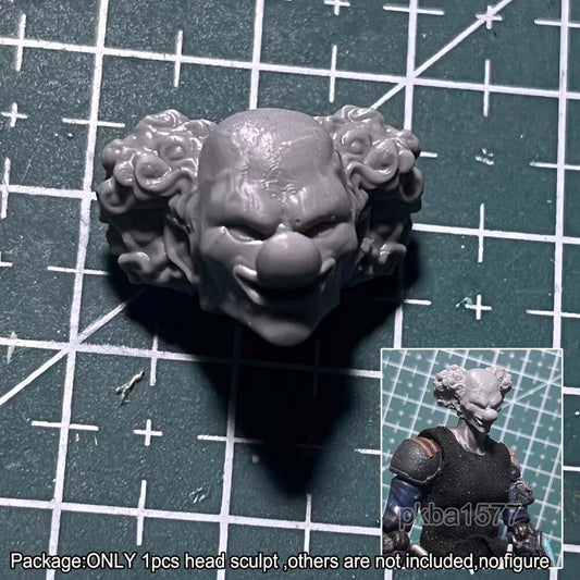 Unpainted 1/18 Smile Man Head Sculpt Head Model For DIY 3.75'' Action Figure
