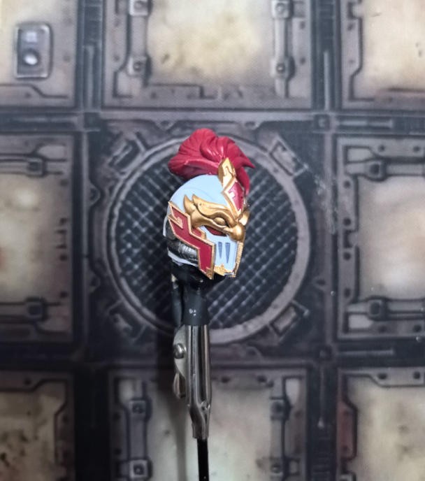 【PRE-ORDER】Painted White Scar Head Sculpt Helmet Model For DIY joytoy warhammer 3.0 Action Figure