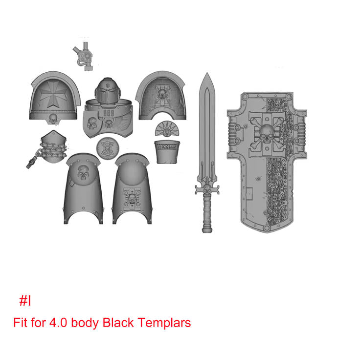 【PRE-ORDER】#I Unpainted Parts Kits For Joytoy war hammer Black Templar 4.0 Action Figure Body