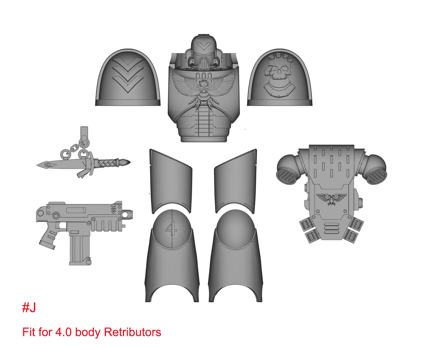 【PRE-ORDER】Unpainted Parts Kits For Joytoy war hammer Retributors 4.0 Action Figure Body