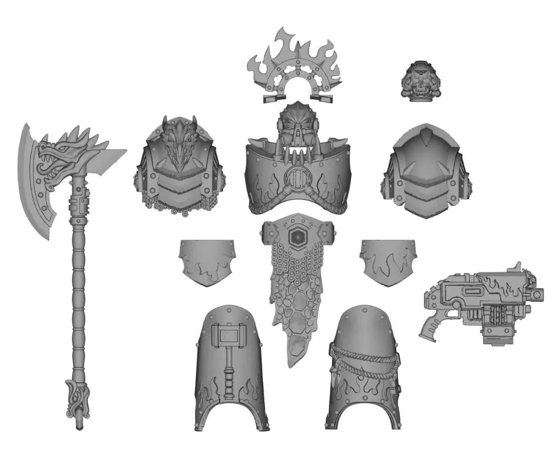 【PRE-ORDER】#B Unpainted Parts Kits For Joytoy war hammer Salamanders terminator 10 Figure body