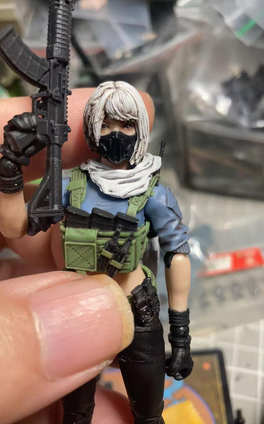 【PRE-ORDER】 New Set Painted 1/18 Scale Hacker Claw/Mai Xiaowen Female Soldier Action Figure Toy Gift