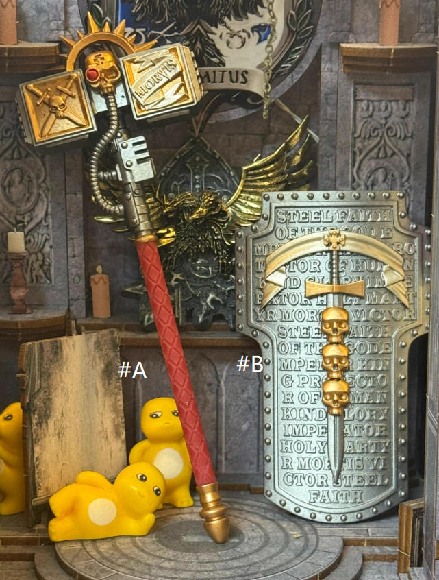 【PRE-ORDER】Single Premium Painted Hammer Shield Weapon Decor Action Figure Accessory