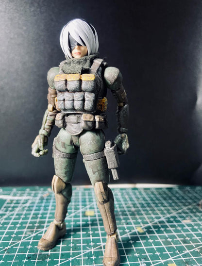 【PRE-ORDER】Premium Painted 1/18 2b Female Head Sculpt Soldier Head For 3.75" Acid Rain Figure