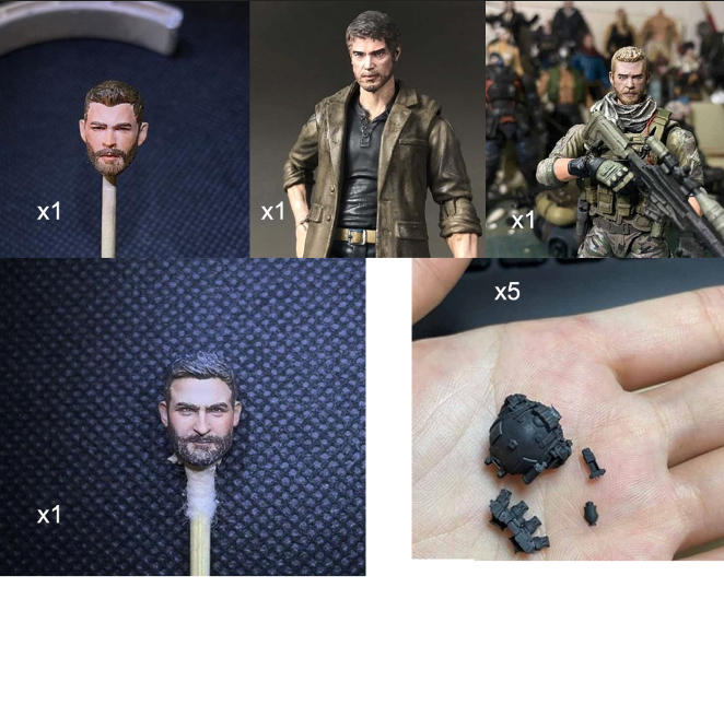 4pcs head sculpts 5pcs helmets