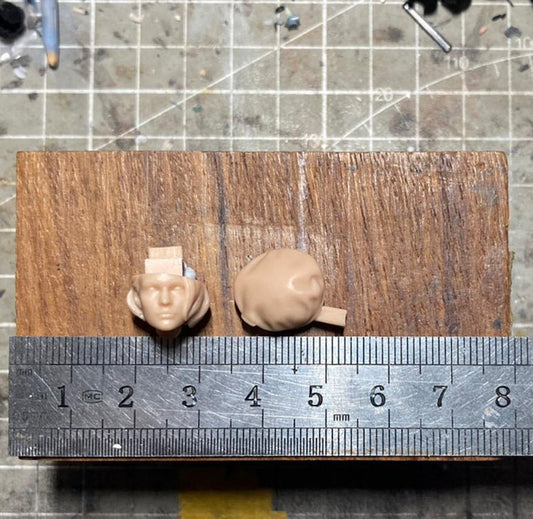 Unpainted 1/18 Blank Jill Female Head Sculpt Model For 3.75" Action Figure