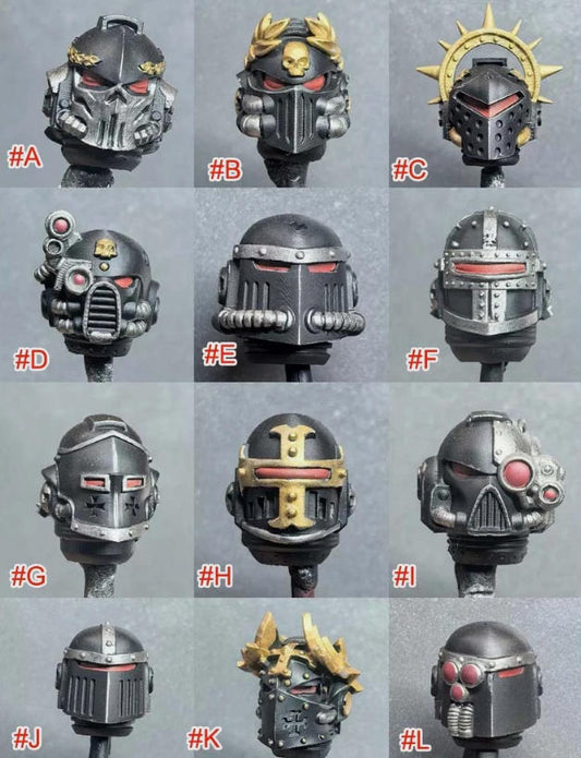 【PRE-ORDER】Premium Painted Man Head Sculpt Model For Joytoy Warhammer Black Templars Action Figure