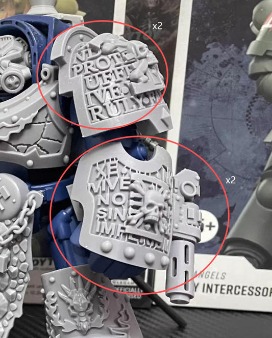 【PRE-ORDER】2pcs Unpainted Pauldron Parts + 2pcs unpaintedd power fists